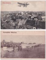 Bleriot repülőgépe és Budapest fölött / Blériot Aeroplane and above Budapest - 2 db régi képeslap / 2 pre-1945 postcards