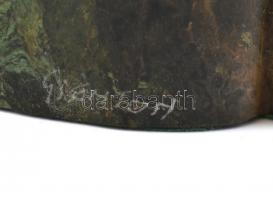 Zulu férfi büszt. Szerpentinből, márványból és gránitból készült mellszobor. Jelzett: Gsehton. m:15c...