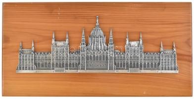 Parlament falikép, alumínium öntvény fára applikálva, 41x20 cm