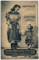 Mamafiatalító Takaros. Tervezte: Tüdős Klára / Hungarian fashion advertisement + 1840-1940 Budapest Százéves a Bélyeg So. Stpl (r)