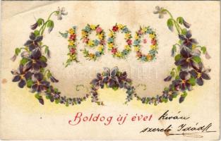 1900 Boldog új évet! / New Year greeting, litho (EB)