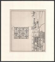 Kozma Lajos (1884-1948): Itt az idő. Cinkográfia, papír, jelzett a cinkográfián, paszpartuban, 19,5×16,5 cm