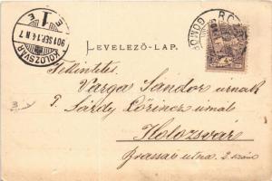 1901 Rozsnyó, Roznava; Berzétei utca, üzletek. Pauchly Nándor kiadása / street view, shops (gyűrődés...