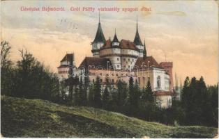 1915 Bajmóc, Bojnice; Gróf Pálffy várkastély nyugati oldala. Kiadja Gubits B. Privigye / Bojnicky hrad / castle (EB)