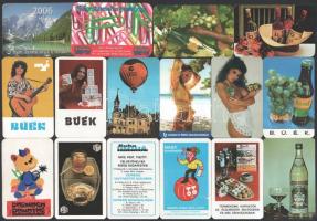 1977-2015 30 db vegyes reklám kártyanaptár, közte egy erotikus