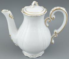 Zsolnay tollazott 6 személyes mokkás készlet. Barokk mintás fehér étkészlet, kézi festésű tollazott ...