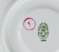 Zsolnay tollazott 6 személyes mokkás készlet. Barokk mintás fehér étkészlet, kézi festésű tollazott ...