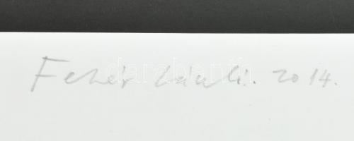 Fehér László (1953-): Hajléktalan vacsorája, 2014. Szitanyomat, papír, jelzett, próbanyomat "pr...