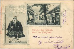 1901 Ada Kaleh, Bégo Mustafa, török bazár. Mehemet Fehmi kiadása / Turkish bazaar shop. Art Nouveau, floral