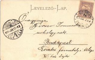 1901 Varcsaró, Verciorova, Varciorova (Orsova); vasútállomás, gőzmozdony / Gara / railway station, l...
