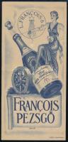 cca 1940 L. Francois & Co. Francois pezsgő reklám számolócédula