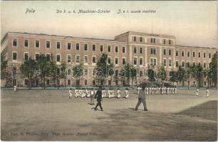 Pola, Pula; K.u.K. Marine Maschinen Schulen und Exercierplatz, Matrosen / Austro-Hungarian Navy machinery schools and exercise area, mariners. Atelier Flora