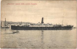 1907 A Slavonia kivándorló hajó a kikötőben / Slavonia vapore della societa Cunard / Cunard Line SS Slavonia emigration ship at the port