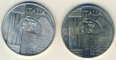Olaszország 1945. 20L "Mussolini" fantáziaveret (2x) klf variáns T:2