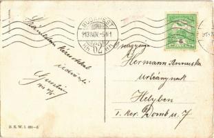 1913 Fashion lady with dog. B.K.W.I. 621-5. s: Mela Koehler (EB)