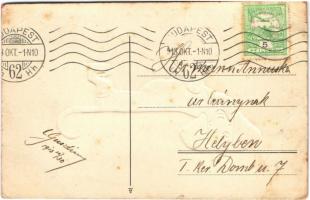 1913 Tacskó, dombornyomott / Embossed Dachshund dog (EB)