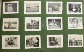 1935-1938 Díszes borítójú bőr fotóalbum, "Emlékek 1935. nov. 25." felirattal, benne nagyré...