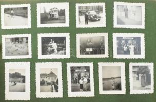 1935-1938 Díszes borítójú bőr fotóalbum, "Emlékek 1935. nov. 25." felirattal, benne nagyré...