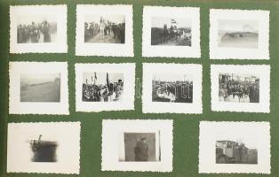 1935-1938 Díszes borítójú bőr fotóalbum, "Emlékek 1935. nov. 25." felirattal, benne nagyré...