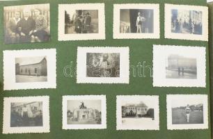 1935-1938 Díszes borítójú bőr fotóalbum, "Emlékek 1935. nov. 25." felirattal, benne nagyré...