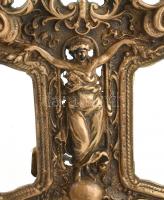 Asztali bronz képkeret kopott sérült, 23x23cm, fotóméret: 8x5,5cm