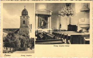1943 Losonc, Lucenec; Evangélikus templom, belső. Salamon Károly kiadása / Lutheran church, interior