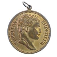 Franciaország DN Napóleon kétoldalas, aranyozott fém medál füllel (29mm) T:1-,2 France ND Napoleon two-sided, gilt medal with ear (29mm) C:AU,XF