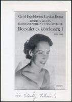 Horthy Istvánné Edelsheim-Gyulai Ilona (1918-2013) aláírása papírlapon
