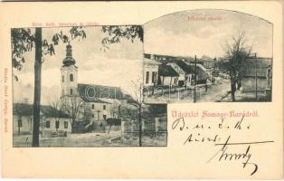 1905 Karád, Somogy-Karád; Római katolikus templom és iskola, Fő utca. Stark György kiadása (fl)