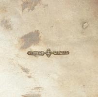 2 db Floreat alpakka teás pohár tartó, kissé csorba üvegbetéttel. Össz m: 9 cm