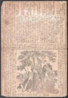 cca 1830 Színezett kínai metszet lappár, 24×34 cm