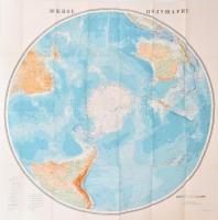 1975 A Déli félteke domborzati térképe. Szovjet kiadás 90x60 cm