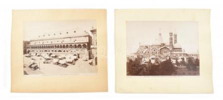 cca 1890 Padova két nagy méretű fotó kartonon / Italy Padua photos 34x29 cm