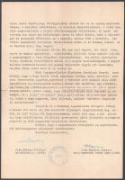 1932 Bp., Körlevél Kállay Miklós ny. miniszter és Hankiss János ny. egyetemi tanár pecsételt aláírás...