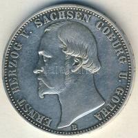 Német Államok/Szászország 1869B Thaler Ag "25. uralkodási évfordulóű" II.Ernő T:3 kis ph. RR!! Csak 6000db!