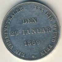 Német Államok/Szászország 1869B Thaler Ag "25. uralkodási évfordulóű" II.Ernő T:3 kis ph. ...