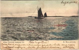 1904 Balatonföldvár, kilátás Földvárról Badacsony felé. D.K.F.E. (fl)