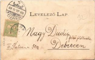 1904 Balatonföldvár, kilátás Földvárról Badacsony felé. D.K.F.E. (fl)