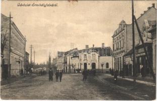 Érmihályfalva, Valea lui Mihai; utca, Mátrai Ákos Gyógyszertára a Sashoz / street, pharmacy