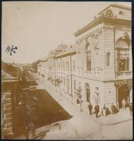 cca 1900 Losonc, utcakép, fotó, felületén tintával csillagozott, 9×8,5 cm