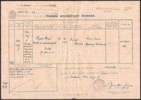 cca 1897-1947 17 db, többségében makói anyakönyvi kivonat, hajtásnyomokkal, részben sérült