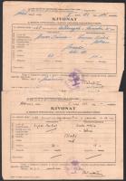 cca 1897-1947 17 db, többségében makói anyakönyvi kivonat, hajtásnyomokkal, részben sérült