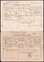 cca 1897-1947 17 db, többségében makói anyakönyvi kivonat, hajtásnyomokkal, részben sérült