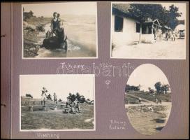 1926 Tihany, Balaton, 20 db albumlapra ragasztott fotó, feliratozva, 9×11 és 8,5×5,5 cm