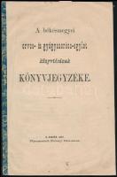 1879 Békéscsaba, A békésmegyei Orvos- és gyógyszerész-egylet könyvtárának jegyzéke, 10p+1 kézzel írt kiegészítő oldal