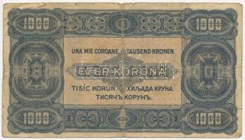 1923. 1000K "8 FILLÉR - NYOLC FILLÉR" felülnyomással, nyomdahely jelölés nélkül T:III,III-...