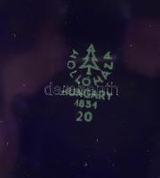 Hollóházi tálka echt kobalt díszítéssel, jelzett, hibátlan, 11,5x8cm