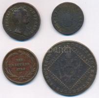 1762K 1kr Cu + 1763. Rézdenár "Mária Terézia / zárt korona" + Ausztria 1780W 1kr Cu "...