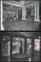 cca 1930 A budapesti Szent Gellért Gyógyfürdő belseje, Seidner Zoltán Fényképész által készített 2 db fotó, hátoldalt pecsételve, szép állapotban, 8,5×11,5 cm