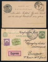 1898 / 1930 2 db díjjegyes levelezőlap gödöllői feladással, az egyik díjkiegészített